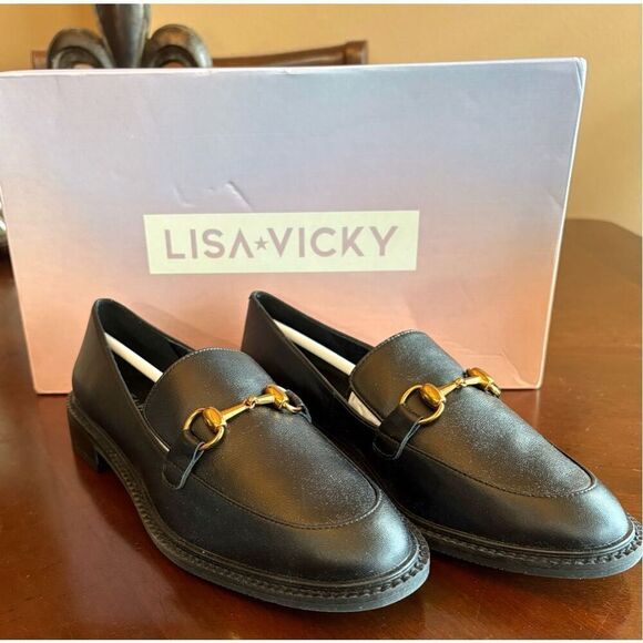 LISA * VICKY (NORDSTROM) - 🎉HP🎉 NIB - L Sz 6 "Zany-V" Sheep Napa Leather Loafers - Picture 10 of 14